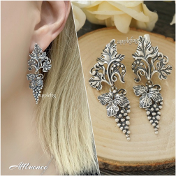 Серебряные серьги Виноградная гроздь
