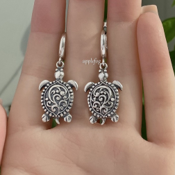 Серебряные серьги Морские черепахи